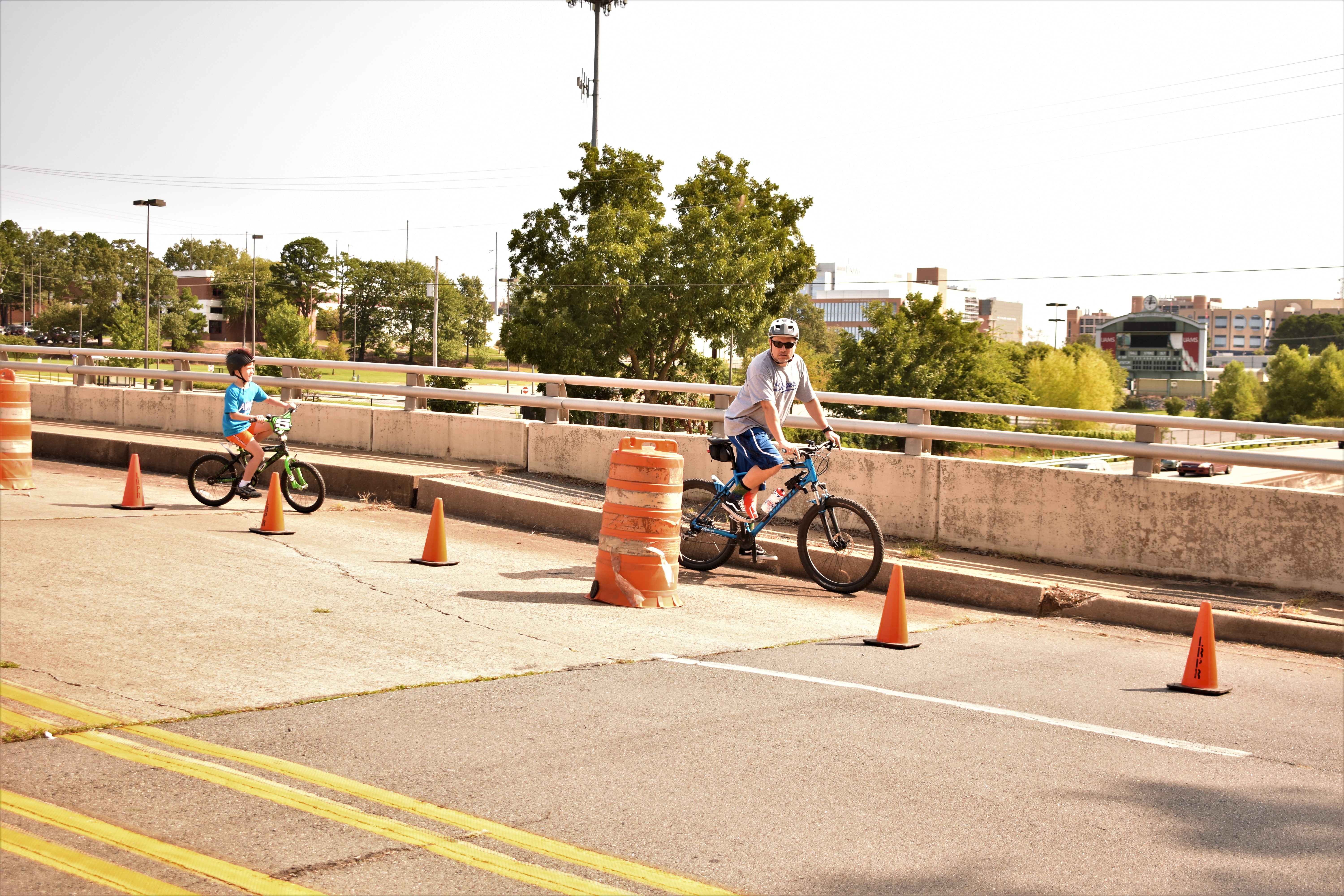 Little Rock Bikers in lane