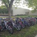 Olson Elementary School Bike to School Day rack