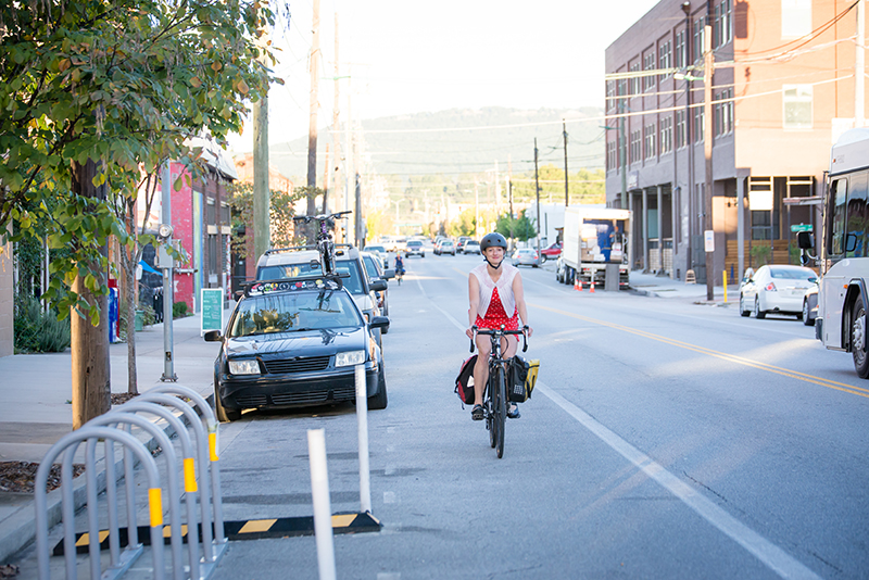 woman on bike