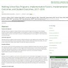 screenshot of research article about walking school bus