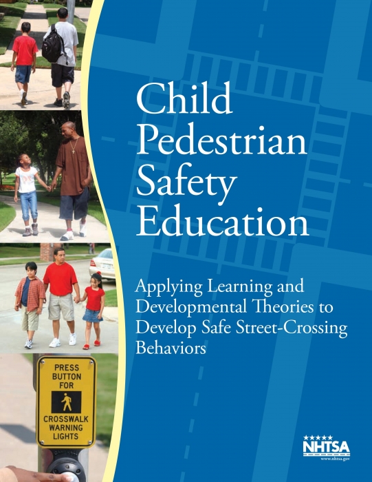 children crossing the pedestrian crossing. teaching children